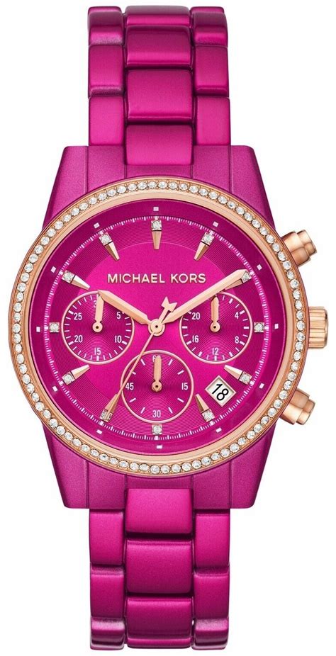 michael kors watches pink chronograph|Michael Kors chronograph watch women.